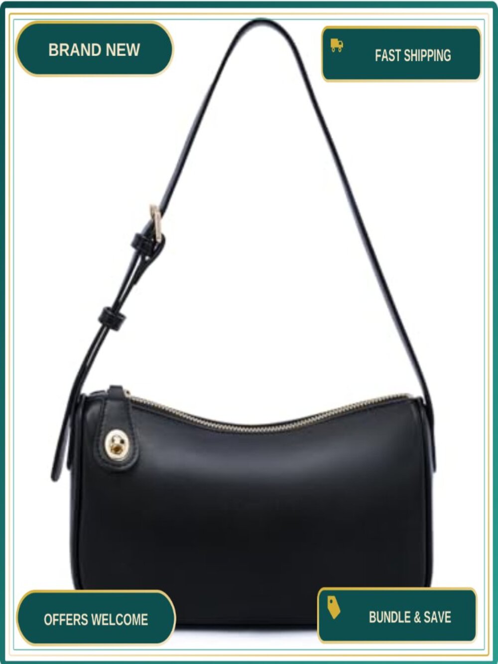 Vegan Leather RFID Anti-Theft Crossbody Shoulder Bag Zip Closure
